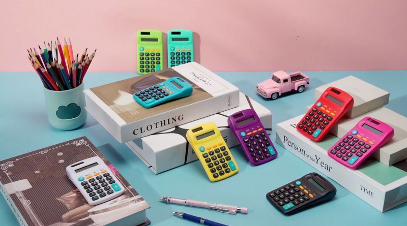 2PC Pink Calculator, Solar Battery Dual Power Calculator - View #10