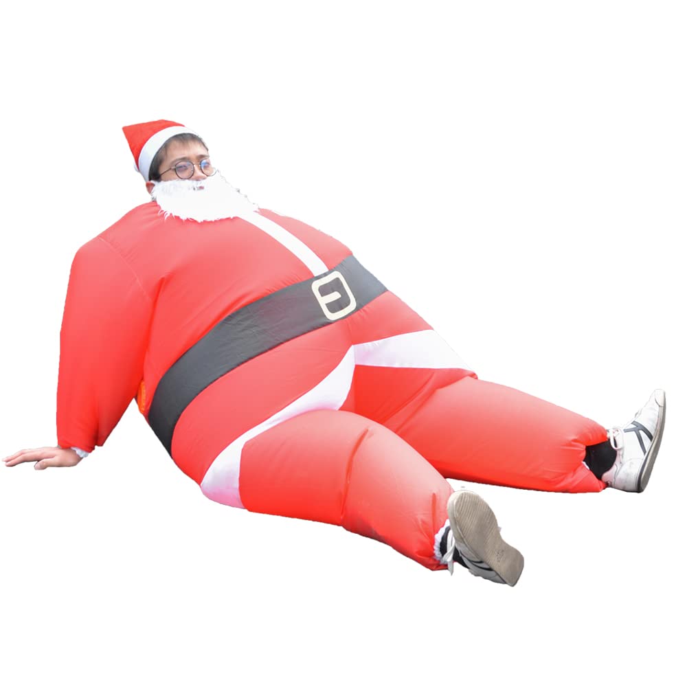 Disfraces inflables de Navidad de Papá Noel para hombres y mujeres adultos para fiestas de vacaciones y carnaval