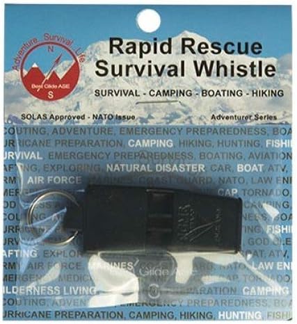 Best Glide ASE Rapid Rescue Survival Whistle, (Black)
