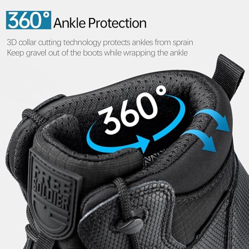 Image of FREE SOLDIER Men's Waterproof Hiking Boots Mens Lightweight Outdoor Mid Trekking Climbing Boots for Men