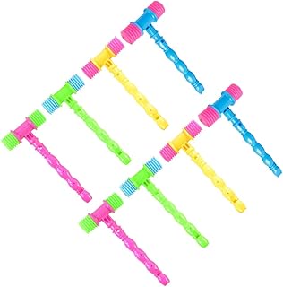 NUOBESTY 8pcs Hammer Pounding Toys, Plastic Squeaky Hammer Toy Musical Pounding Toy Beating Gavel Mallet Toys Educational Toys Random Color