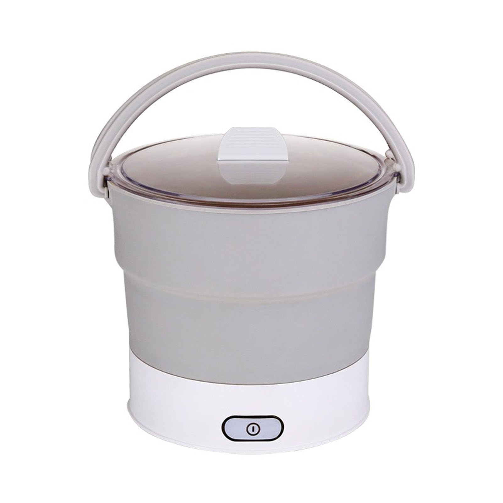 PAHION Foldable Electric Hot Pot Cooker Travel Cookerware Boiling Water Steamer Portable Food Grade Silicone Cookerware Boil Dry Protection Dual Voltage 110V-220V (Color : Silver gray)