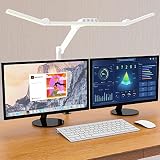 Micomlan Led Desk Lamp for Home Office, White Architect Desk Lamp with Clamp for Crafting, 24W Brigh