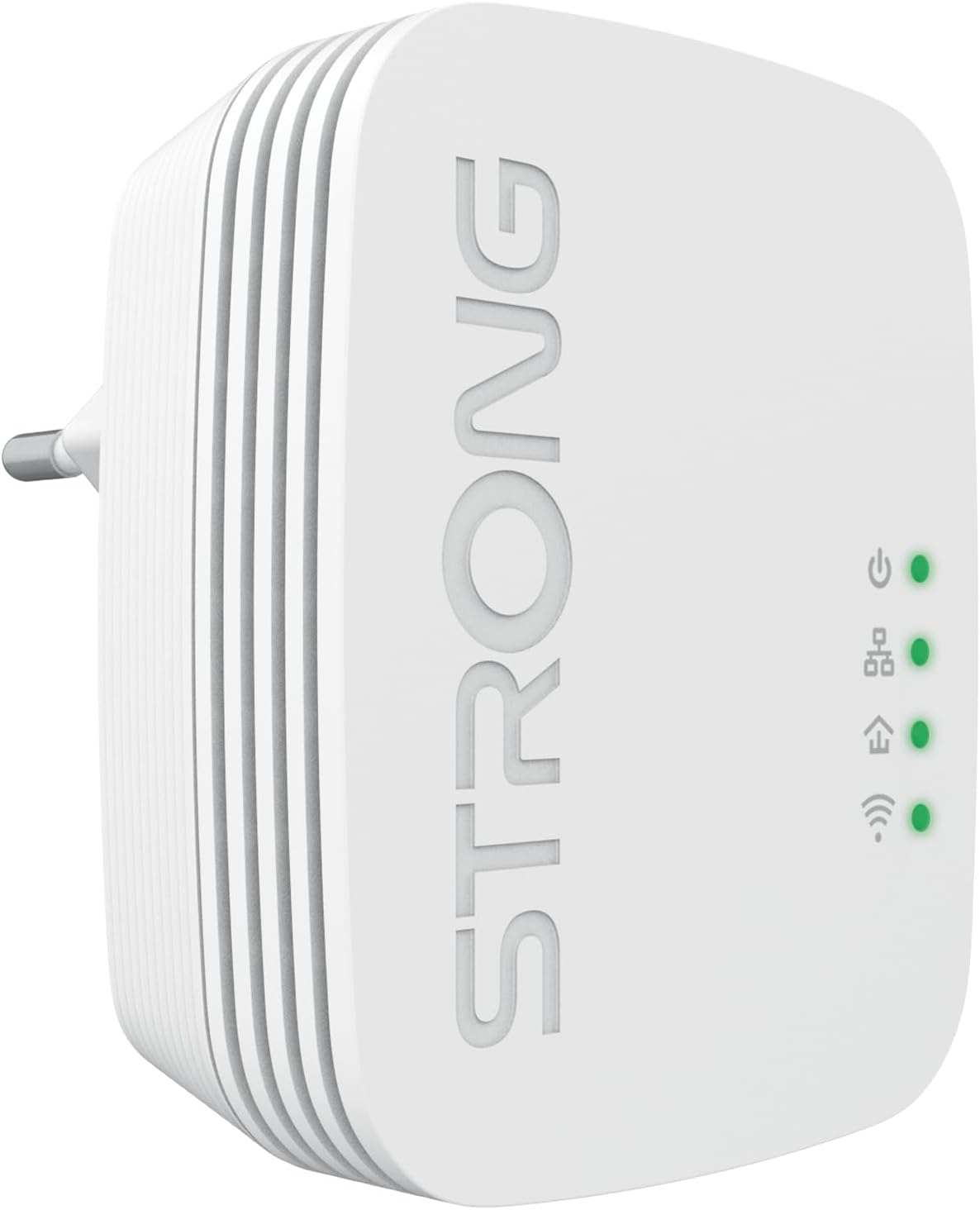 STRONG POWERLWF600DUOMINI POWERLINE 600 Small Compact Kit 2 Adapters, Powerline Av600, Wireless Ac Dual Band 300 Mbps, 3 Total Ports, 2 Pcs, White, Ethernet
