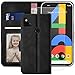 Produktbild YATWIN Handyhülle für Google Pixel 4a 4G Hülle +1 Stück Panzerglas Schutzfolie, Klapphülle Google 4a 4G Premium Leder Brieftasche Schutzhülle [Kartenfach][Stand] Handytasche Case Schwarz