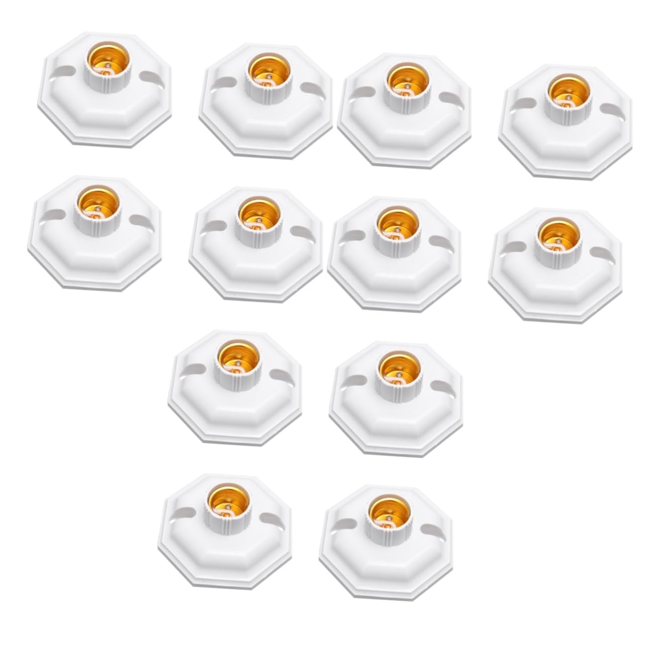 UKCOCO 12 Pz Attacco Base Lampadina E27 Presa Per Lampada a Sospensione Portalampada E27 Presa Base Candelabro Base Della Lampadina Base Per Lampada Da Tavolo Bianca Lampade Cerniera