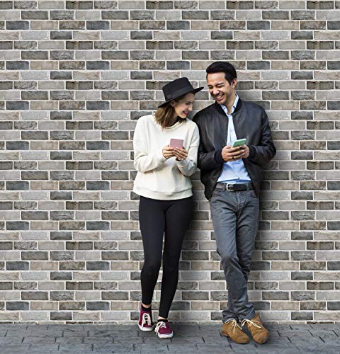 Image of DWELLSINDIA Bricks Self Adhesive Peel and Stick PVC Wallpaper Waterproof, Scratch Resistant, Laminated (41CM X 244CM, Grey, Matt)