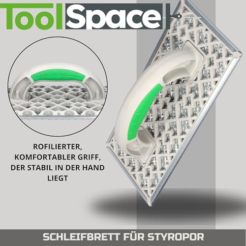 ToolSpace Styropor Raspel Schleifbrett Schleifer 270x130mm Raspelbrett Styroporraspel Styroporschaber Reibebrett Kunststoff Verzinkt Stahlblech Nivellieren von Styroporplattenstößen
