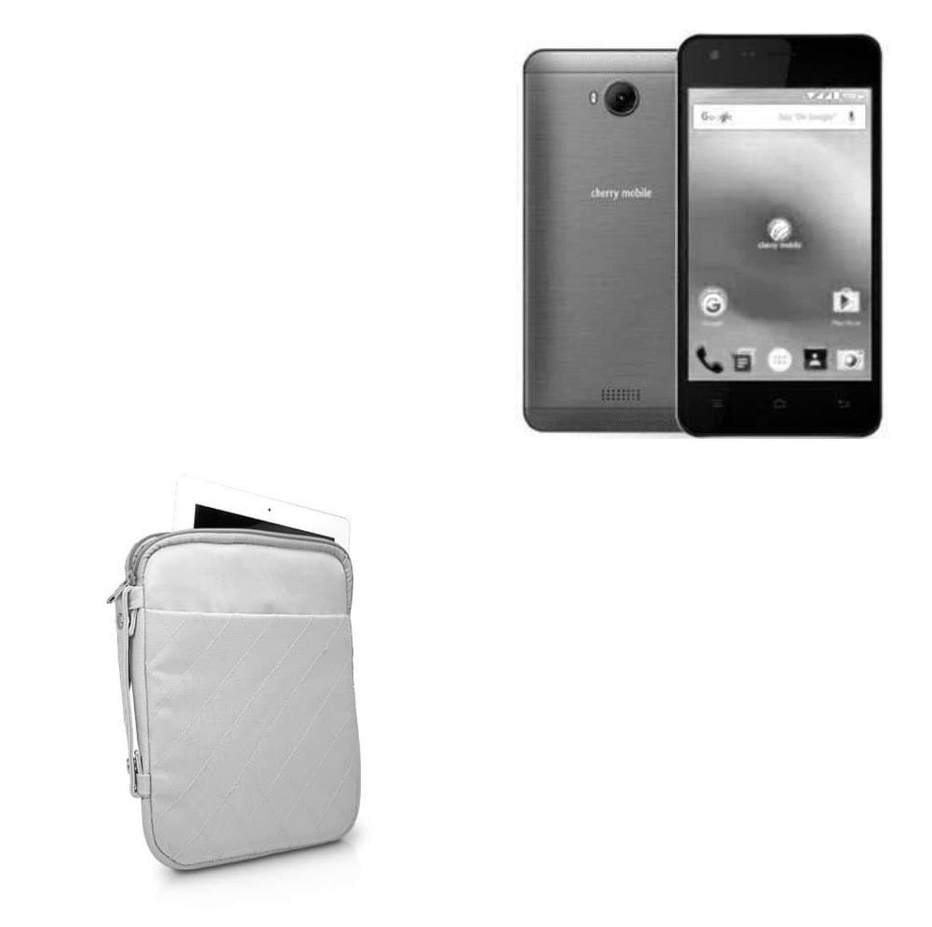 BoxWave Case Compatible with Cherry Mobile Flare J5s - Quilted Carrying Bag, Soft Synthetic Leather Cover w/Diamond Design - Cool Grey