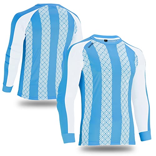 Kamajsio Elbow Padded Youth Soccer Goalie Jersey For Adult/Kids. Mens Long Sleeve Soccer Goalkeeper Jersey. Boys Football Padded Shirt (Kd2, Skyblue, Yl) #TOP1
