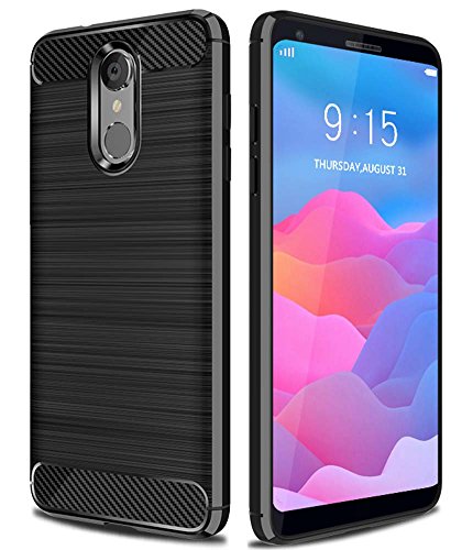 Asmart Compatible for LG Q7 Plus/LG Q7a Case, Resilient Shock Absorption Slim Flexible TPU Cover Soft Light Weight Protective Cases Compatible for LG Q7 Plus (Black)