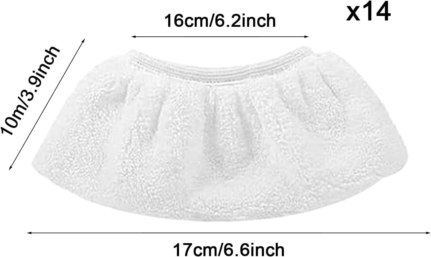 Zestaw 15 ściereczek zamiennych z mikrofibry, poszewki zastępcze do ręcznej myjki parowej, nadają się do prania w pralce, akcesoria do czyszczenia parą (białe)