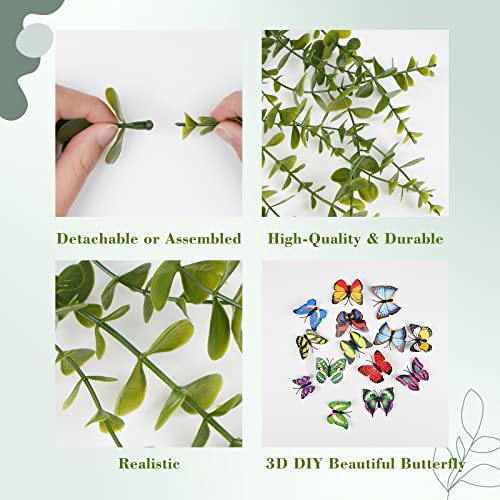 image for BLEUM CADE Fake Hanging Plants Mixed Set, 4pcs Artificial Hanging Plan