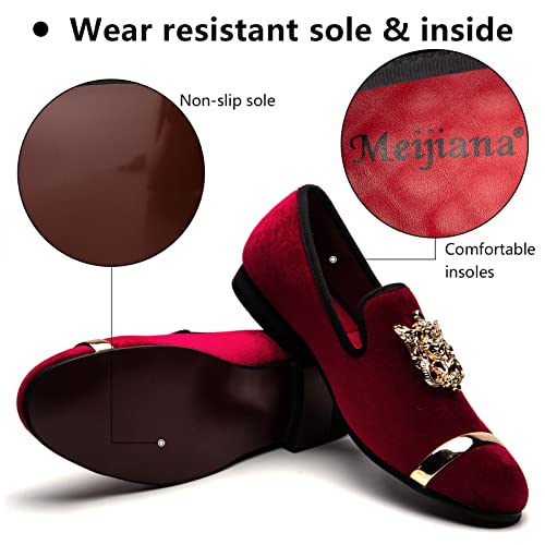 Image of Meijiana Men's Fashion Classic Microfiber PU Leather Loafers and Weeding Dress Shoes for Men