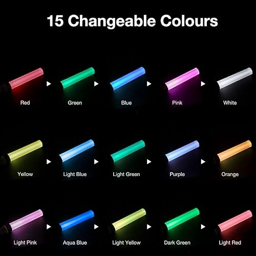 Miniatura 6 de Varillas de brillo LED multicolor, luz intermitente para fiesta, 15 colores cambiantes, 2 modos de iluminación, barra de luz intermitente para