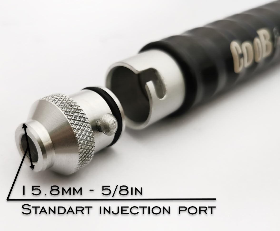 CooB Aluminium Injector 45 ml / 1.5 oz for Soft Plastic Baits Making. Fishing Bait Lure Mold Injector with Locking Nozzle