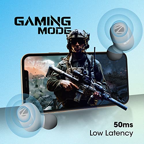 Image of Zebronics Sound Bomb N1 TWS in Ear Earbuds with ENC Calling, Gaming Mode (max 50ms), Bluetooth 5.2, 18H Backup, Fidget Case, Voice Assistant, Splash Proof, Type C & Call Function (Fog White)