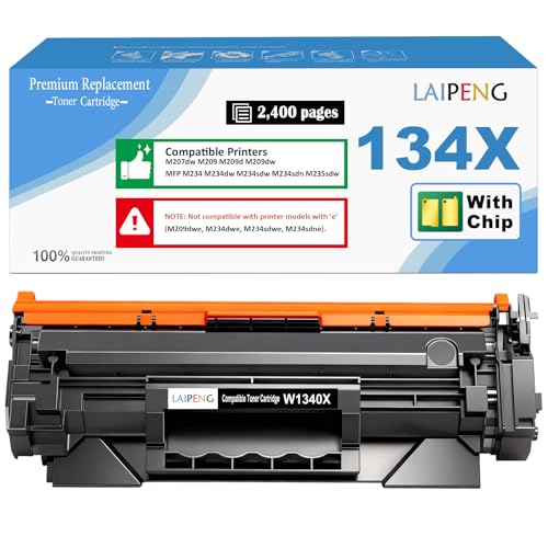 Toner noir 134X W1340X avec puce pour éviter les pannes de texte