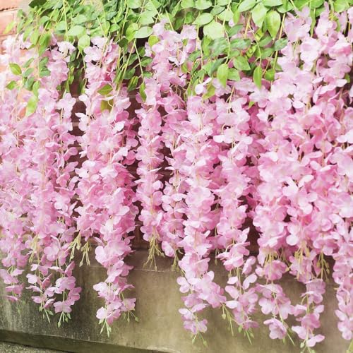 GPARK 4 Pack 6ft Artificial Wisteria (40 Branches 24ft) Hanging