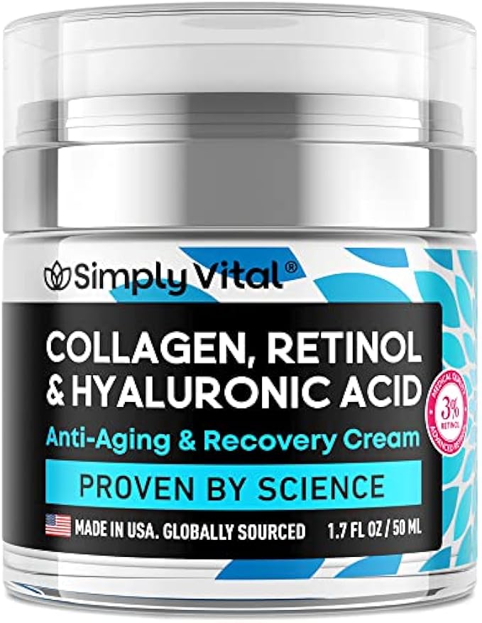 Face Moisturizer Collagen Cream - Anti Aging Neck and Décolleté - Made in USA Natural Anti Wrinkle Moisturizer for Women - Day & Night Face Cream - Moisturizing, Lifting & Recovery - 1.7oz