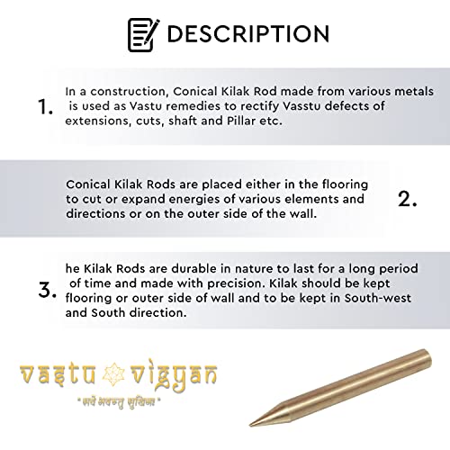 Image of Brass Kilak (6 Inch) | Conical Rod | Weight-230 Gram Approx | Pack of 1 | Vastu Nail for Vastu Dosh Correction | Vastu Remedy | Vastu Kilak Remedy |