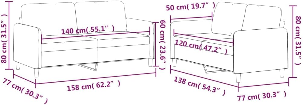 Sofa with cushions in place