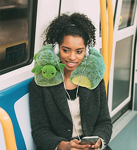 Almohada cuello tortuga de peluche suave 28 cm miniatura 4
