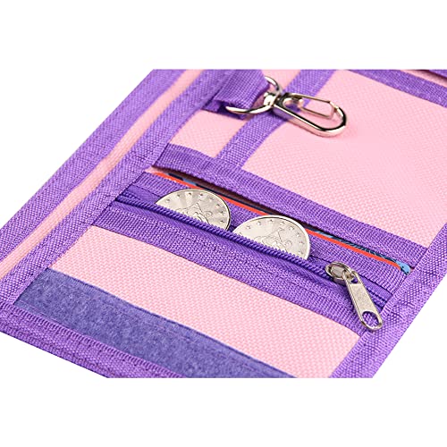 Image of Kids Wallet for Boys Girls Teens Trifold, Canvas Toddler Wallet for Boys, Cute Zipper Wallets Youth with Coin Pocket Card Holders, Novelty Wallets for Childrens Birthday Gifts, Unicorn 01, 0.4