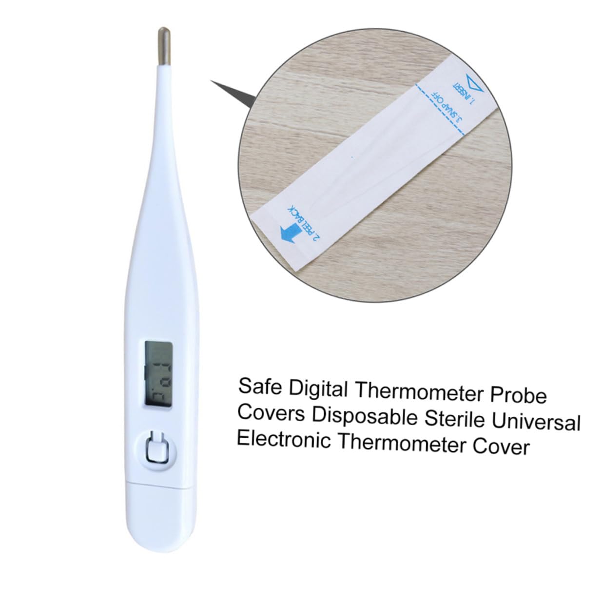 Universal Probe Sleeves Disposable Protective Covers 200pcs Thin Film Disposable Probe Protective Covers for Home Oral Temperature Monitoring