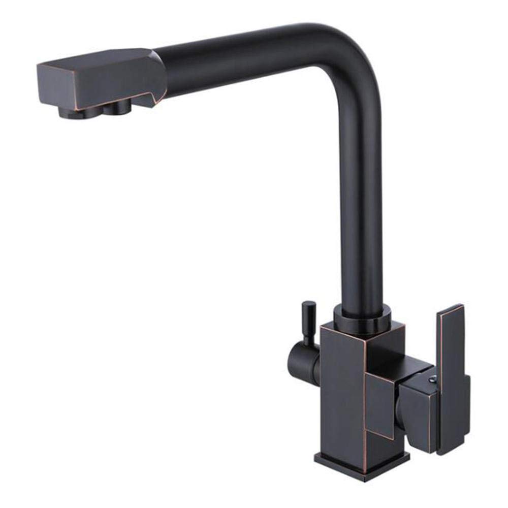 HTTGDGDH 3 Way Kitchen Taps Filter Sink Mixer Tap Hot And Cold 360° Swivel Direct Drinking Multi-Function Brass Filtered Kitchen,