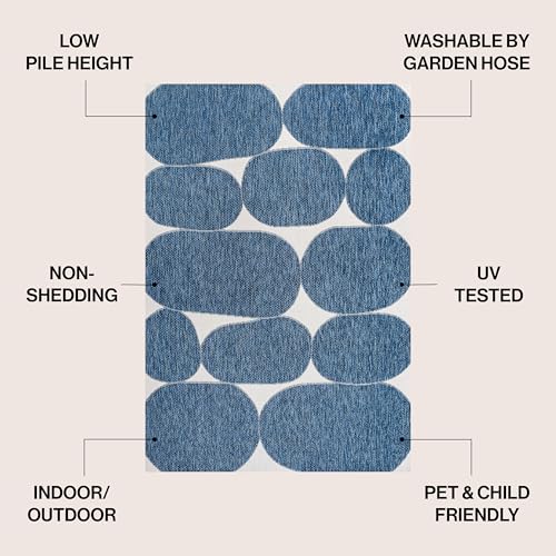Tapete decorativo moderno 7'10" x 10' Navy/Cream miniatura 2