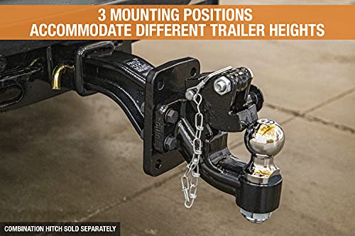 Image of Buyers Products PM25812 2-1 /2 Inch Pintle Hook Mount - Adjustable 3-Position Trailer Hitch Receiver for Trucks & RV's - Durable Steel 20,000 lb MGTW, Universal Towing Hitch Mount, 3,200 MVL Rated