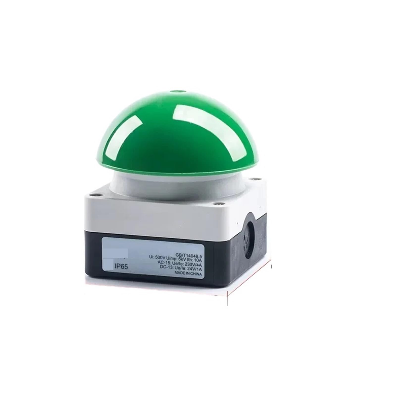Interruptor de parada de emergencia con pulsador de hongo verde impermeable y reinicio automático
