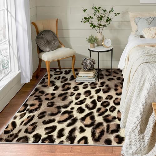 Alfombra de pelo corto lavable a máquina, 60 x 180 pulgadas, color marrón claro, para sala de estar, dormitorio, alfombra fina absorbente para habitación de niños y niñas