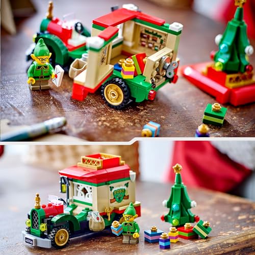 LEGO Le Camion de Livraison du Père Noël - Jouet Coloré - Maquette à Exposer avec Sapin de Noël, Cadeaux et Décorations - Idée de Cadeau pour Les Fêtes pour Garçon ou Fille dès 8 Ans 40746