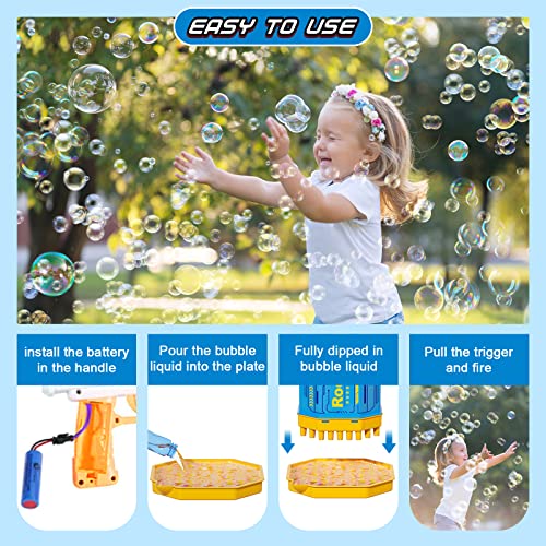 Bubble Gun Rocket Bubbles Machine With Lights/Bubble Solution, Bazooka 69 Holes Bubbles Machine Kids Toys For Boys Girls Age 3+ Years Old, Summer Toy Gifts For Children Adult Birthday Wedding Party #TOP2