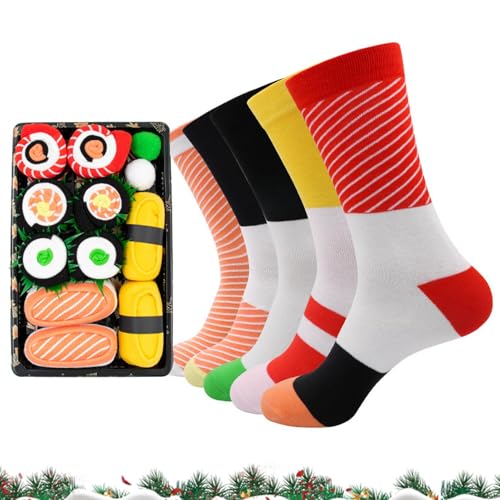 Calcetines de sushi divertidos de algodón con motivos de matemáticas informales y originales