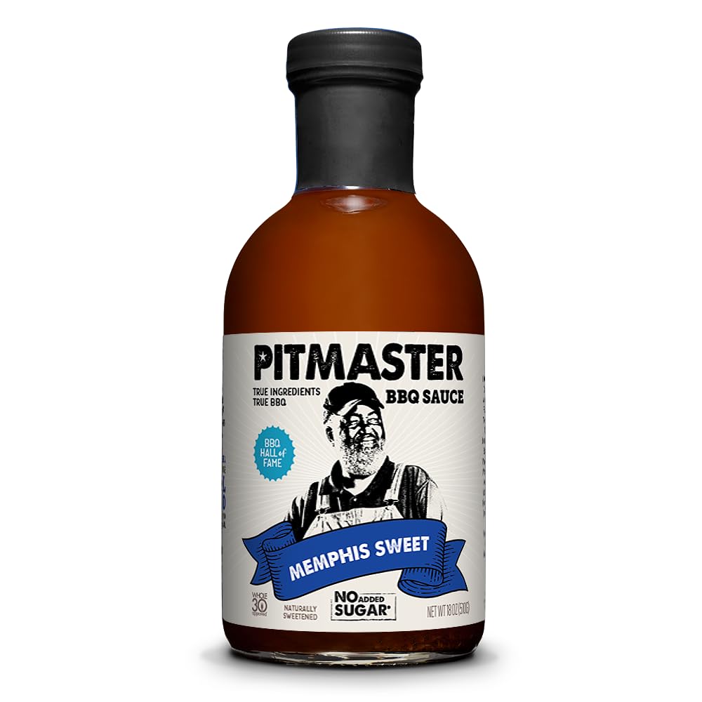 Memphis Style Barbecue Sauce, Sweet and Spicy, No Sugar Added, Keto, Whole30, Paleo (18oz, 1 Pack)