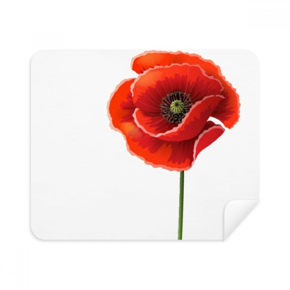 Red Flower Art Painting Corn Simplicity Cleaning Cloth Screen Cleaner 2pcs Suede Fabric