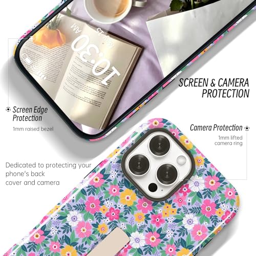 Compatible with iPhone 13 PRO MAX Case with Stand Floral Print-Style-10 - image 3