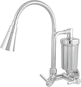 Torneira Cozinha Parede Com Filtro ABS Flexível Plus Gourmet Cromada Dupla Função Luxo