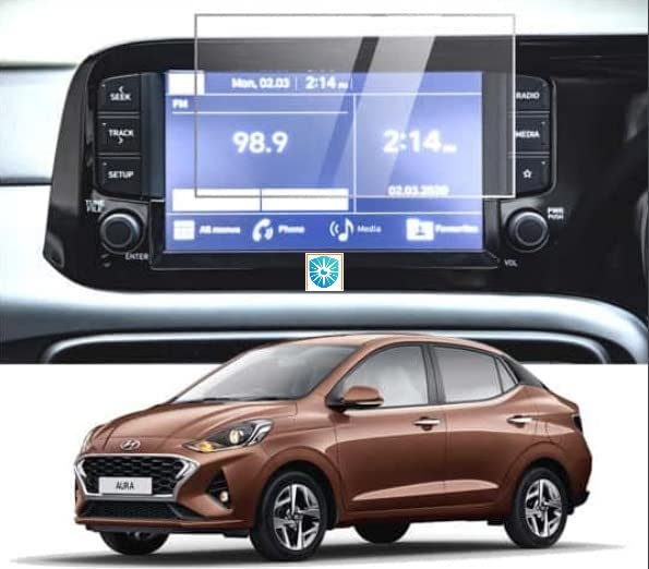 Image of 9H Screen Protector Guard Designed For HYUNDAI AURA 2020-2022 Car Infotainment System (8 Inch) - Car Gps Navigation Display Touchscreen Protective Film accessories [Not A Tempered Glass]