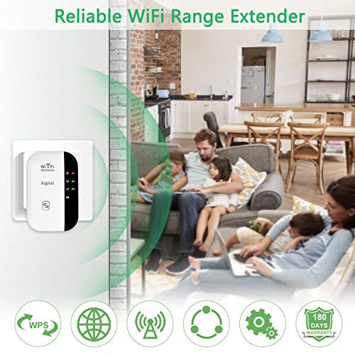 Aigital WiFi Extender - Upgraded WiFi Repeater Wireless Signal Booster Mini WiFi Blast Range Extender, Access Point, Easily Extend Signal to Cover Whole Home, 300Mbps 2.4GHz| New Program| Quick Setup - Thumbnail 6