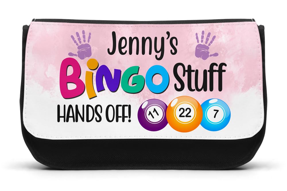 EnvyFone Personalised Hands Off Any Name's Bingo Stuff Dabbers Pen Carry Case Bag Pouch Pencil Accessories Add Ladies Gift ZP1