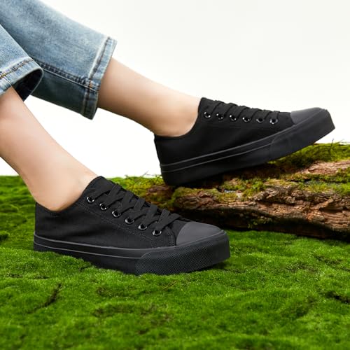 Image of ZGR Womens White Tennis Shoes for Women,Low Tops Lace up Canvas Sneakers
