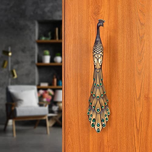 Image of LAPO Peacock Main Door Handles, Door Handle for Wooden & Glass Door Handle, Pull Handle for Home, Office, Hotels (Hole to Hole Size 250mm) Antique Finish-Left & Right Combo Set