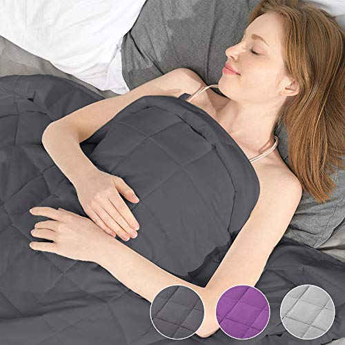 Ourea 3.0 Upgrade Cooling Weighted Blanket Adult Queen Size(20Lbs 60"x80" Dark Grey) 100%
