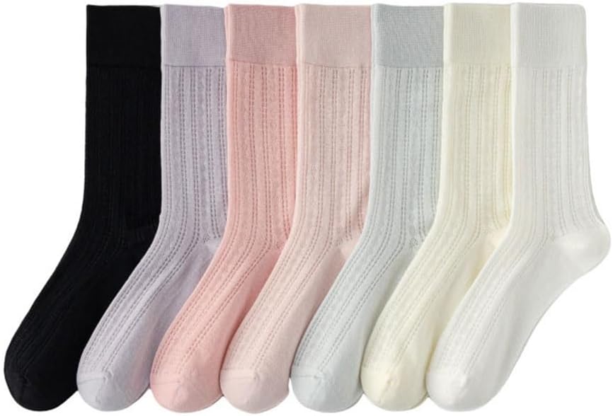 JSEIAJB Pile up Socks for Girls Lightweight Boneless and Slim Cotton Socks with a Middle Tube That Absorbs Sweat
