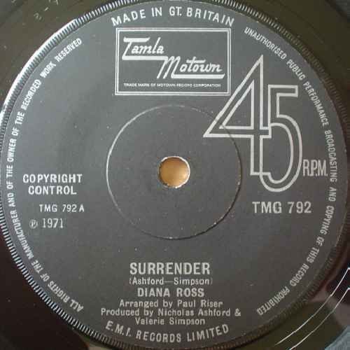 英7” Diana Ross Surrender TMG792 Tamla Motown プロモ /00080 Diana Ross – Surrender – Vinyl (7