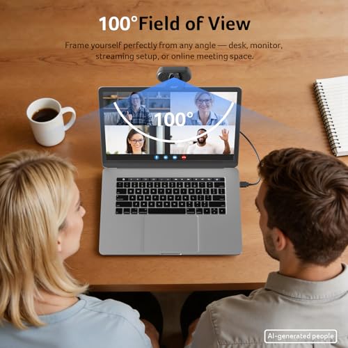 Image of Acer 1080p Webcam USB Plug and Play Webcam for PC with Noise Cancellation Microphones Computer Camera for Desktop Streaming Gaming Online Meeting Wide Angle Privacy Cover A-to-C Adapter Easy Setup
